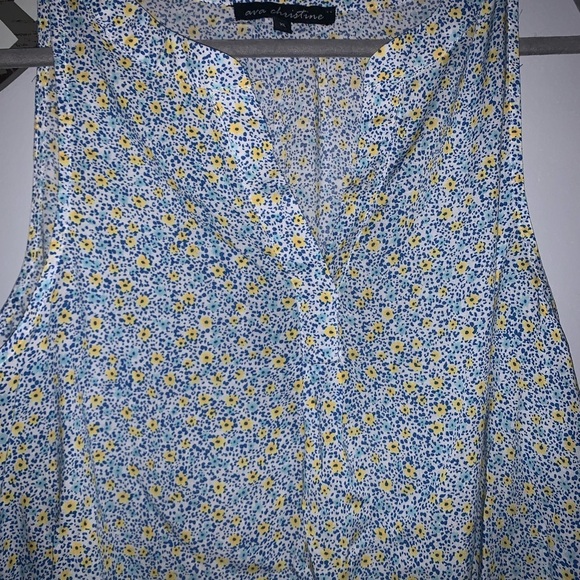 Ava Christine sleeveless blue flowered blouse size XL - Picture 2 of 3